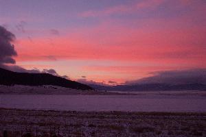 Winter Pink Sky over the Lake